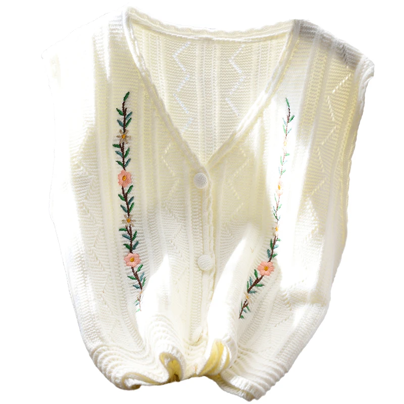  Короткий свитер с вырезом женский жилет свободный осенний новый японский модный