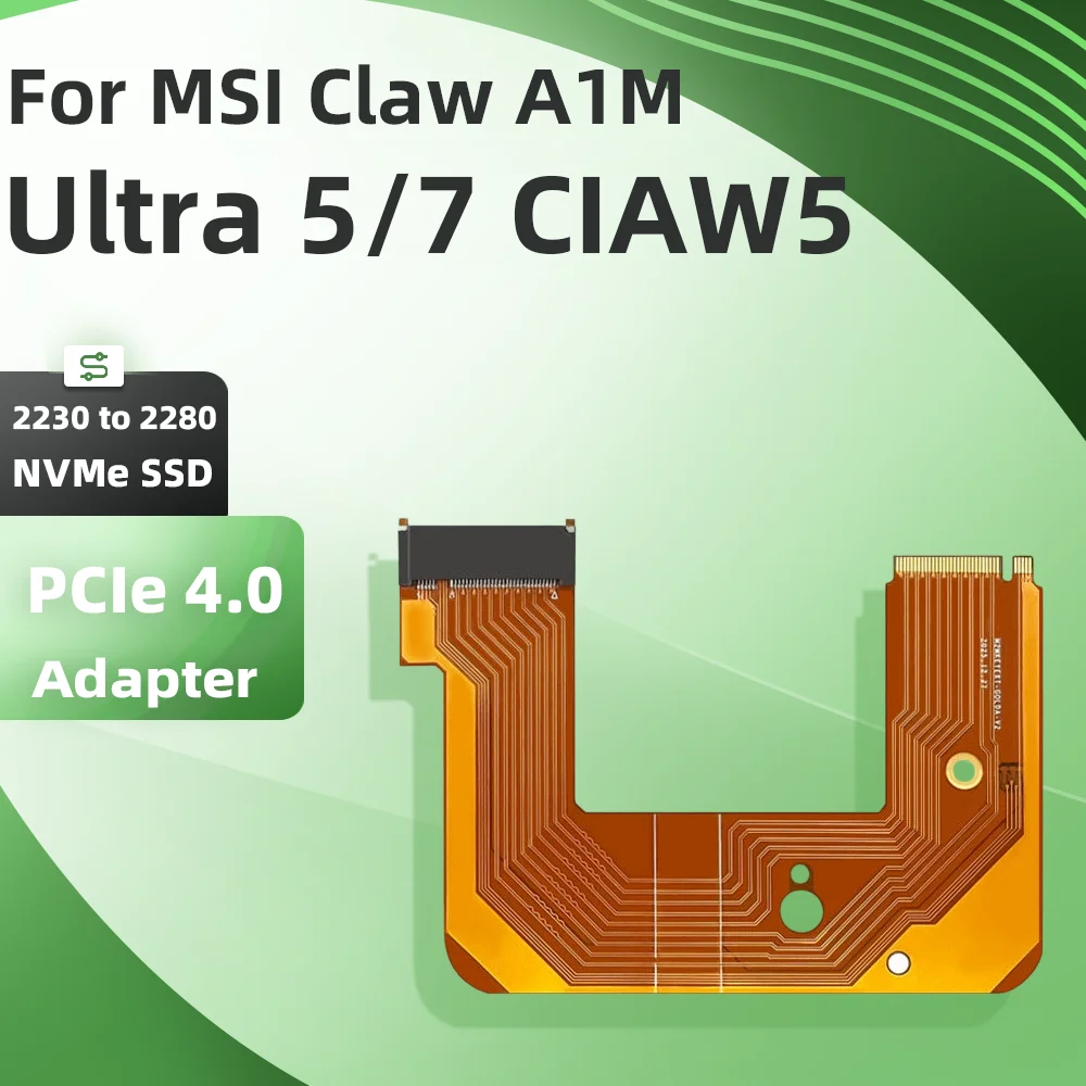 Фото Адаптер для NVMe SSD MSI Claw A1M Ultra 5/7 CIAW5 2230-2280, карта расширения PCIe 4.0 M.2 для игровых портативных устройств №1