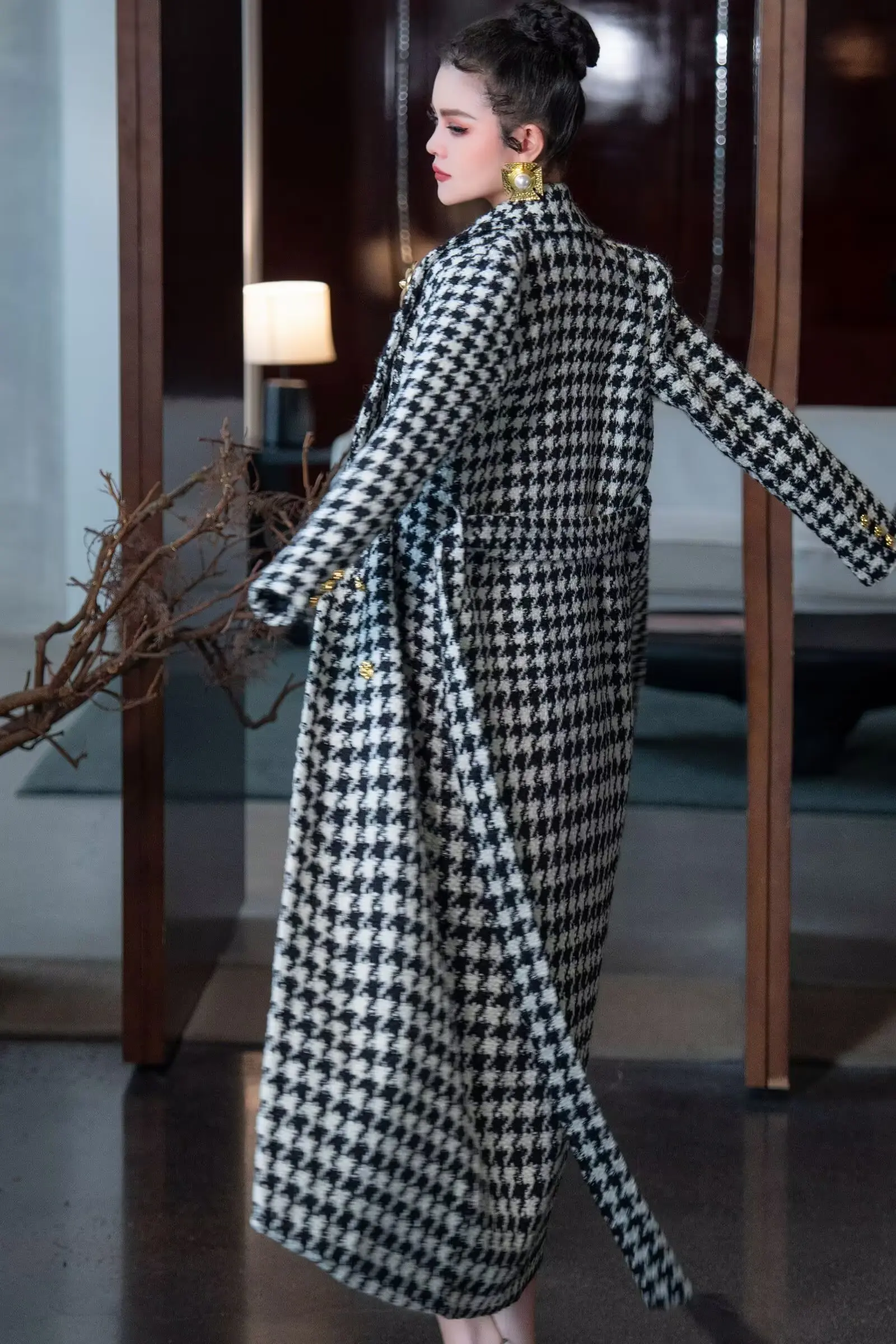 SEQINYY элегантное длинное пальто осень-зима новый модный дизайн женский подиум High