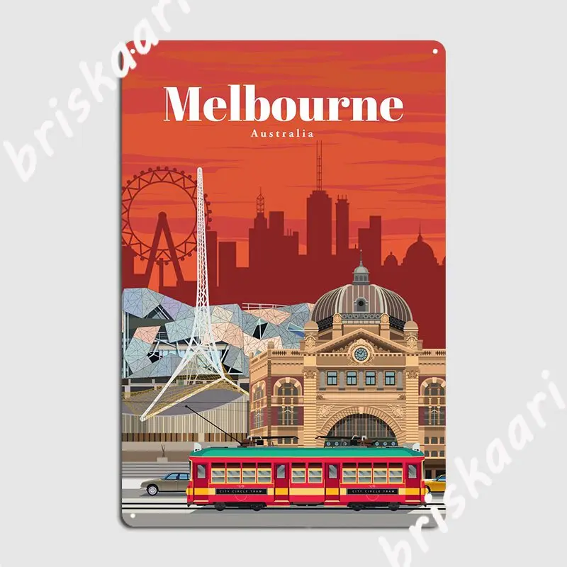 

Travel To Melbourne Metal Plaque Poster Club Club Bar Retro Poster Tin sign Poster