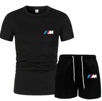 new summer cotton t shirt pants sets men bmw m tracksuit sportswear track suits male sweatsuit short sleeves 2 piece set