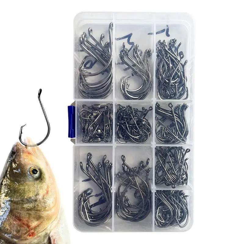 

Circle Fishing Hooks High Carbon Steel Fish Hooks 170Pcs Fishing Hooks Freshwater Saltwater Fish Hooks Bulk Fishing Accessories