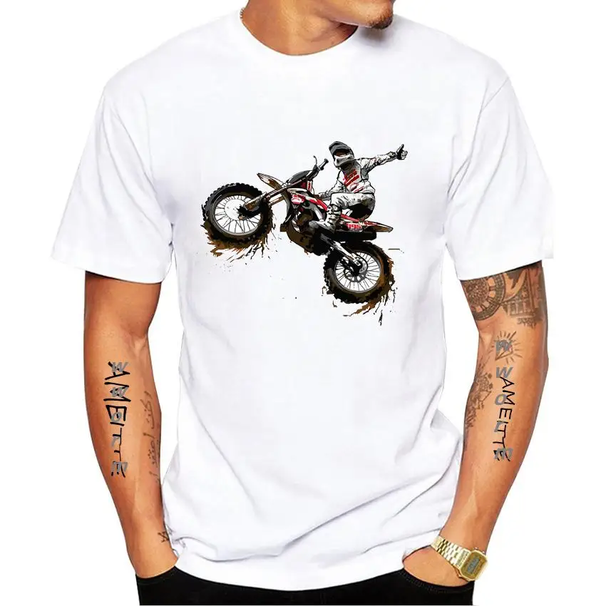 

Kaus Gambar Cetak Olahraga Ekstrim Balap Langsung Motocross Luar Ruangan Desain Seni Sepeda Motor Lucu Kaus Hipster Putih
