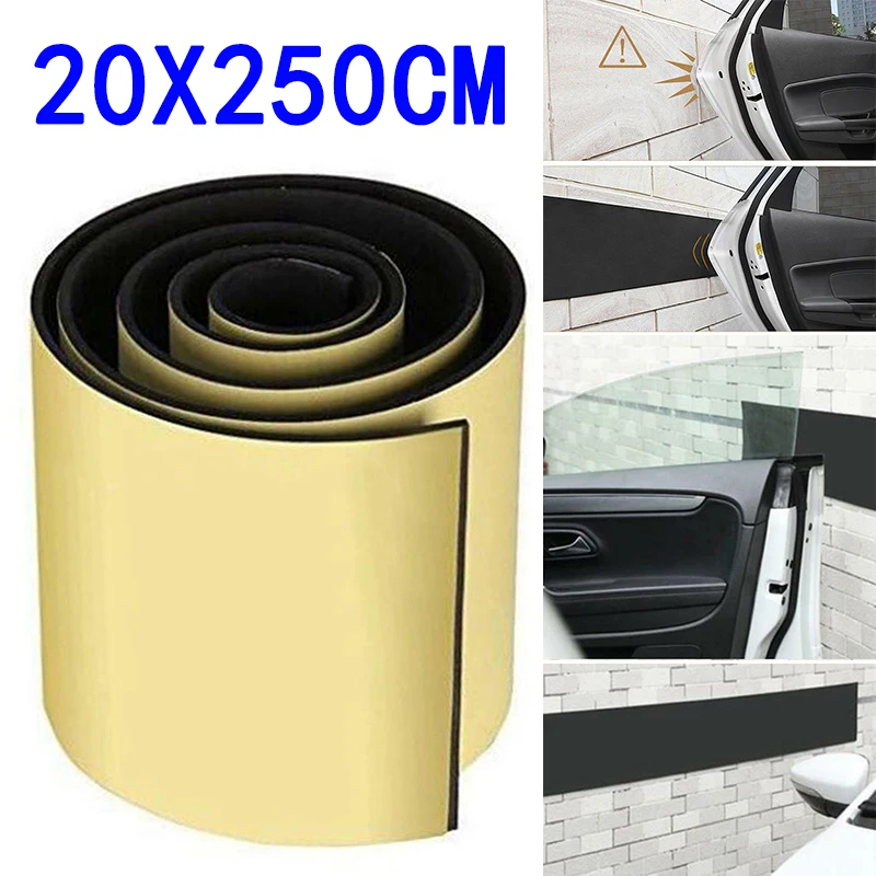 250x20cm Car Door Protector Garage Rubber Wall Safety Guard Bumper Sticker Anti-collision Glue Decorative Strip Auto Accessories