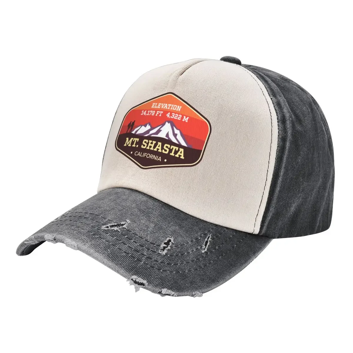 Mt Shasta California - красочный значок для альпинизма 14er бейсболка чайная шляпа рыбацкая