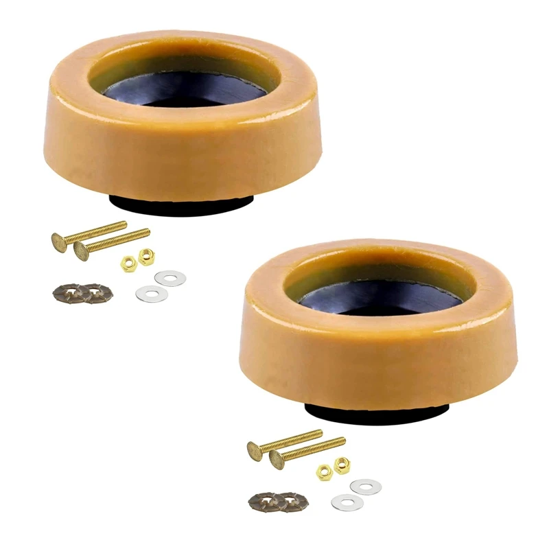 

2X Toilet Wax Ring Kit For Floor Outlet Toilets New Install Or Re-Seat With Flange And Bolts