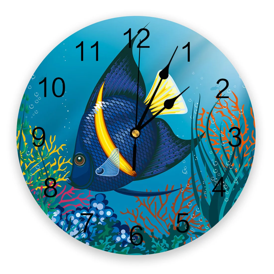 

Цифровые настенные часы для гостиной, воды, растений, пузырьков, водорослей, солнечных лучей