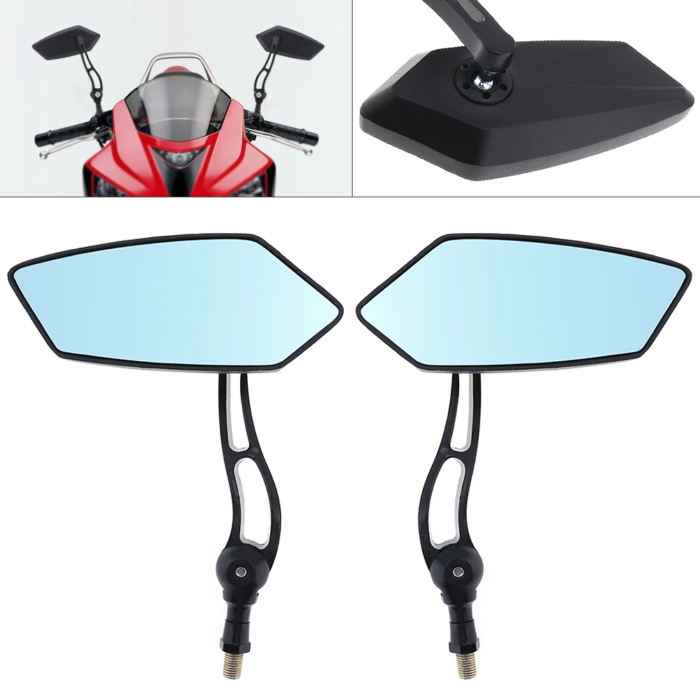 Купи 2pcs 10mm Modified Universal Motorcycle Rearview Mirror Side Mirror Accessories for Motorcycle Motorbike ATVs Scooters за 1,441 рублей в магазине AliExpress