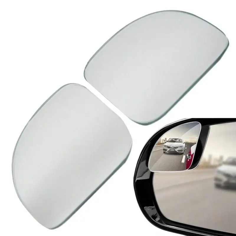 

2 PCS Frameless Blindspot Mirror Self Adhesive Anti-glare Effect Car Mirrors Wide-angle Clear Rearview Auto Auxiliary Mirror