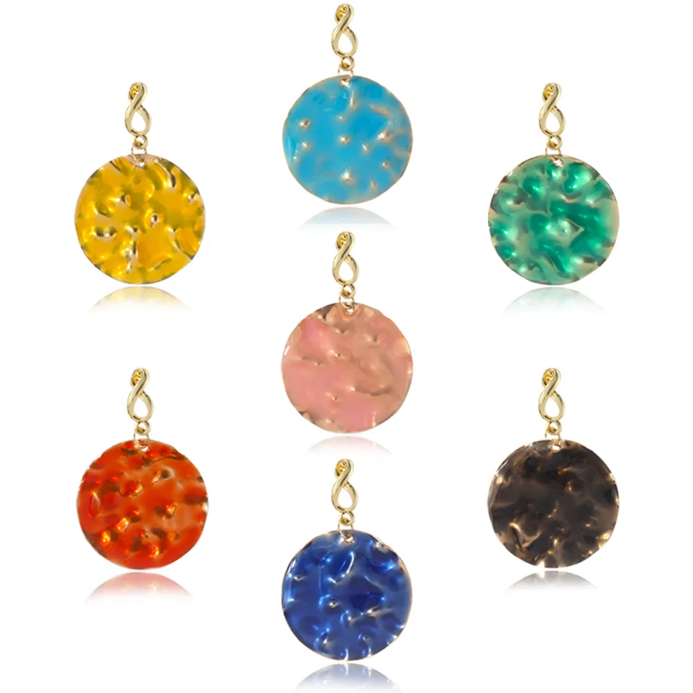 

Classic Colorful Round Dangle Earrings Vintage Metal Earrings For Women 2023 New Fashion Personality Earrings Wholesale