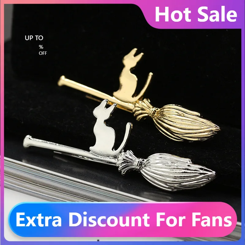 

Горячая Распродажа, милый кот с метлой, заколка для волос с животными, заколки для девочек, милый аксессуар для волос, подарок