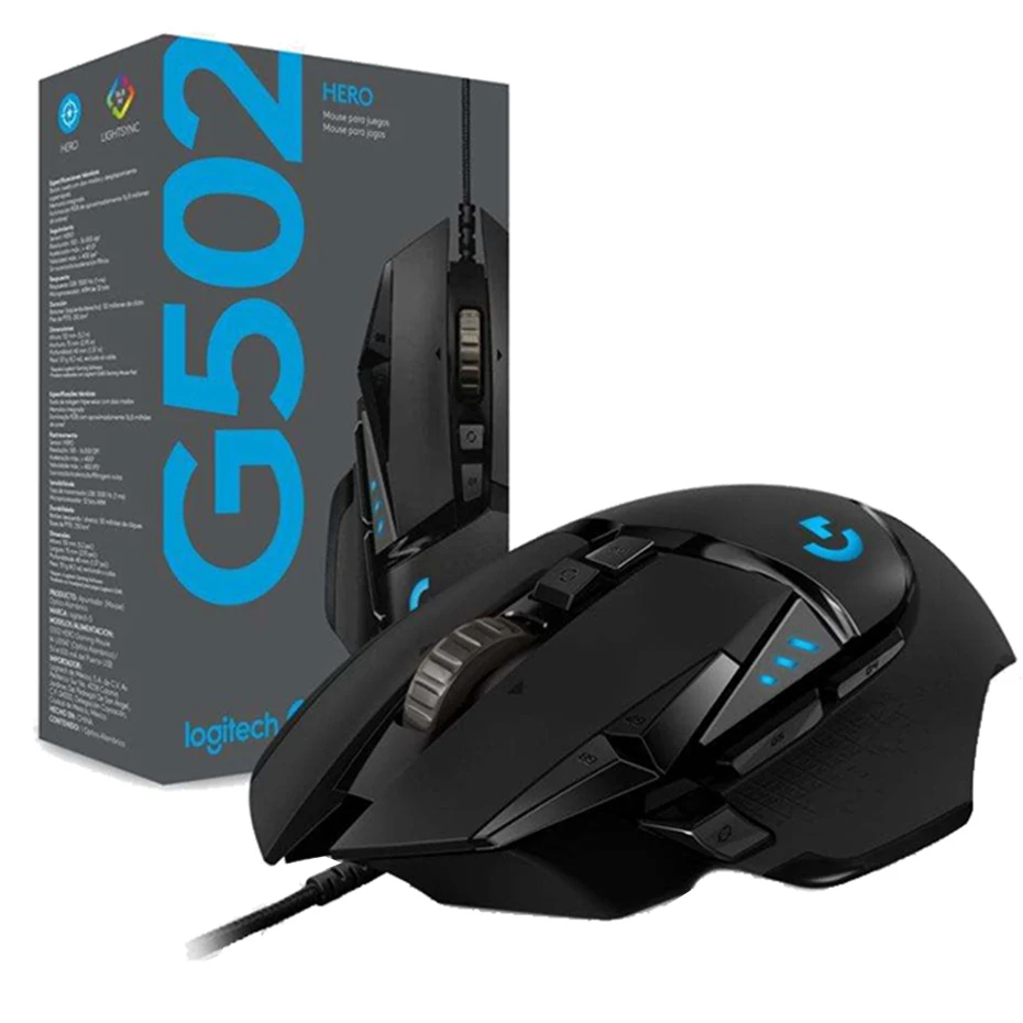 Logitech G502 HERO 121g высокопроизводительная игровая мышь USB Проводная ESports мышь 16000dpi регулируемая с LIGHTSYNC RGB Logitech G502 HERO 121g высокопроизводительная игровая мышь USB Проводная ESports мышь 16000dpi регулируемая с LIGHTSYNC RGB
