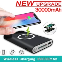 30000mah wireless fast charge power bank portable usb type c external battery interface high capacity for samsung