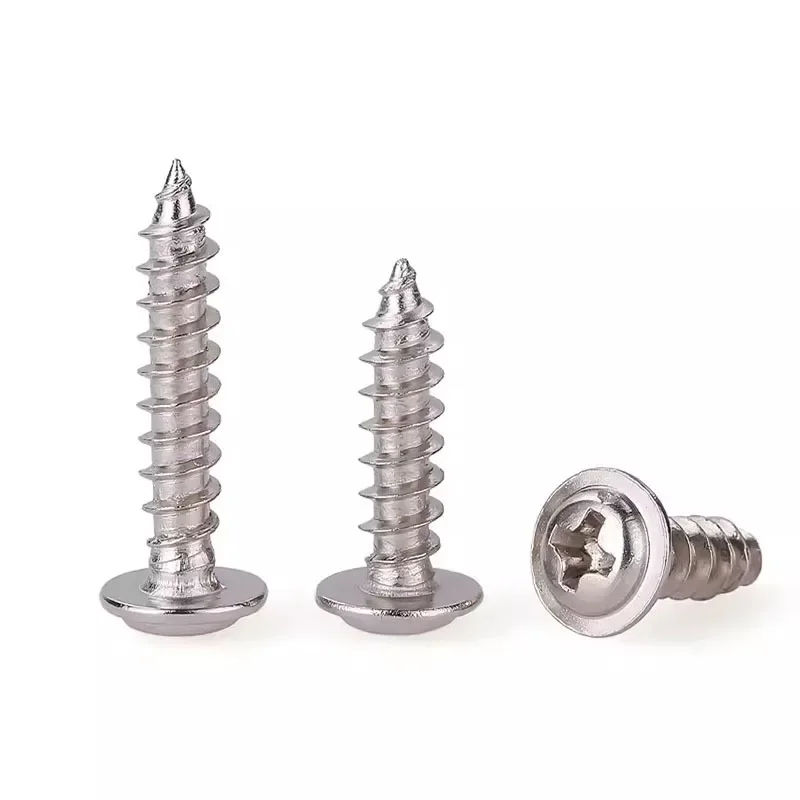 PWA никелированный крестообразный винт с круглой головкой и вставками для