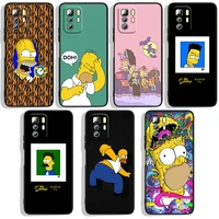 the simpsons animation phone case for xiaomi redmi note 4x 5 5a32gb 6 7 8t 8 9 9t 9pro max 9s pro black luxury silicone back