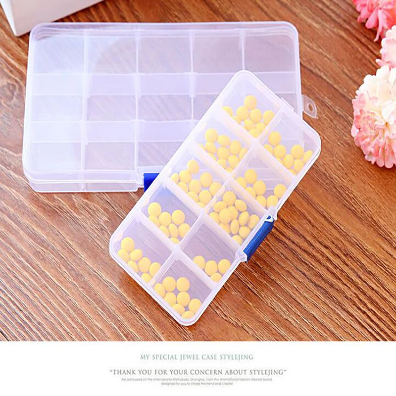 

10 Grids Plastic Box Container Screw Holder Practical Compartment Jewelry Earring Display Case Organizer Beads Storage Boxes