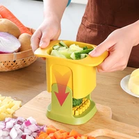 2 in 1 vegetable chopper dicing slitting multi function vegetable cutter household hand pressure onion dicer chips making tool