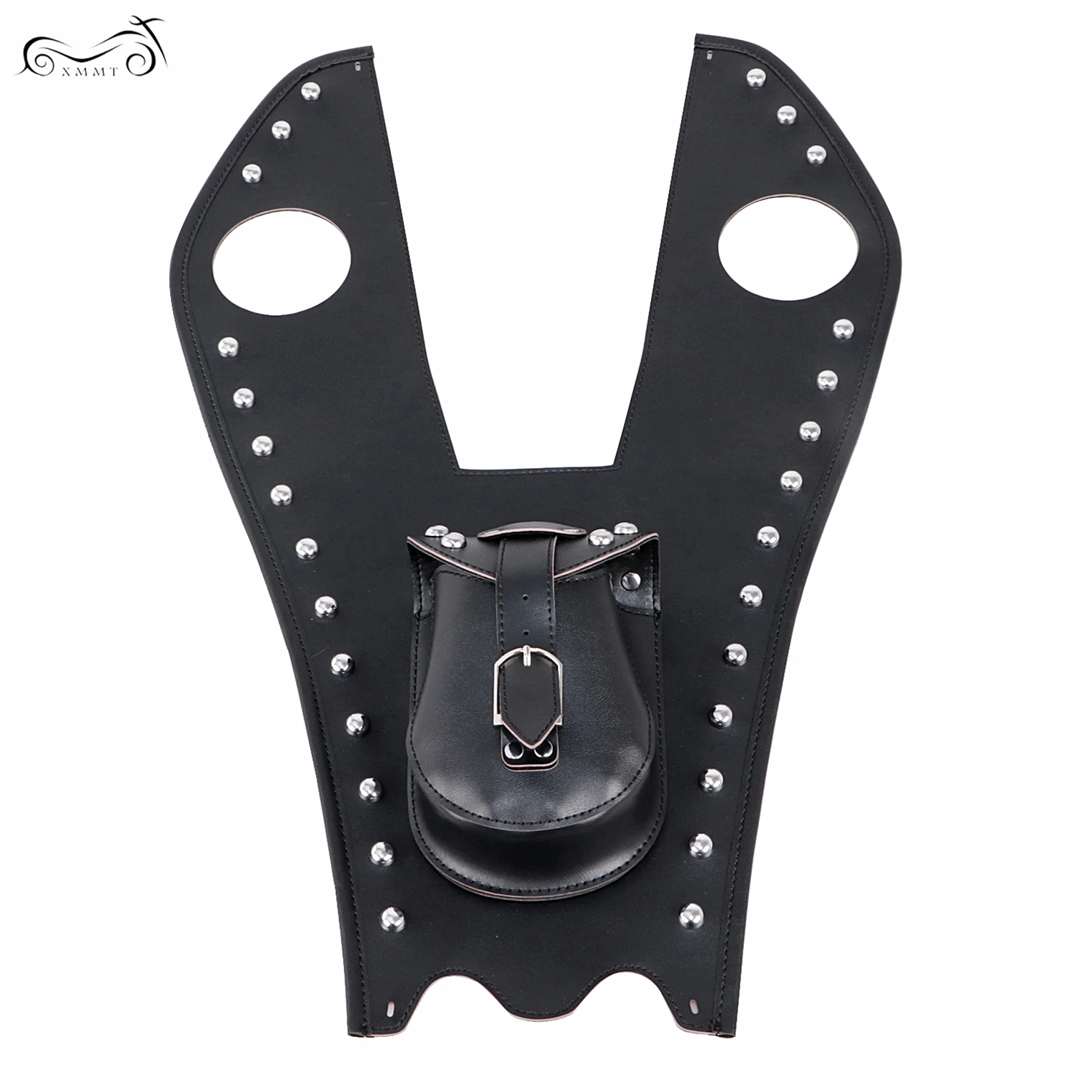 Черная кожаная панель-бак с заклепками и чехлом для Harley Softail Fatboy Heritage Springer PU