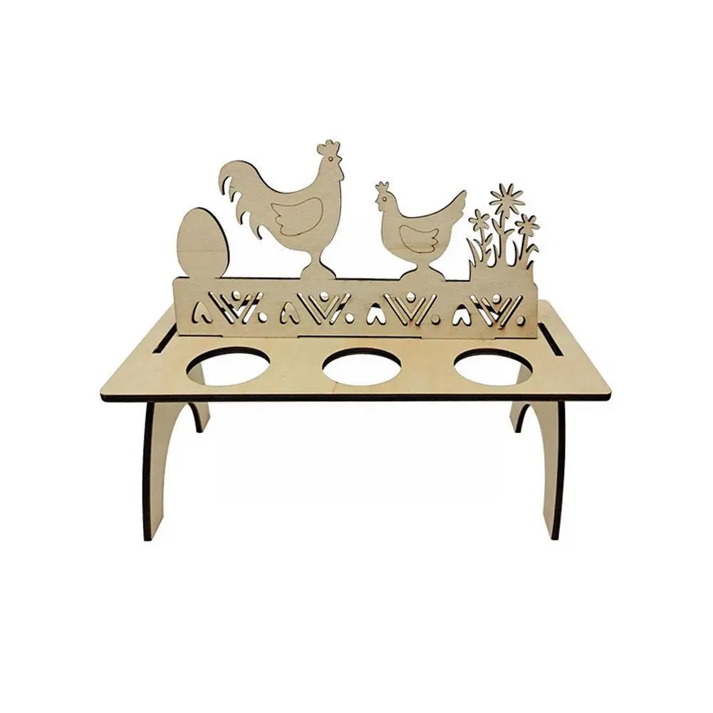 

Wooden Easter Egg Holder Shelves Diy Craft Handmade Party Happy Gift Home Rack Kids Easter Tray Ornaments Decor Decor Table U4l4
