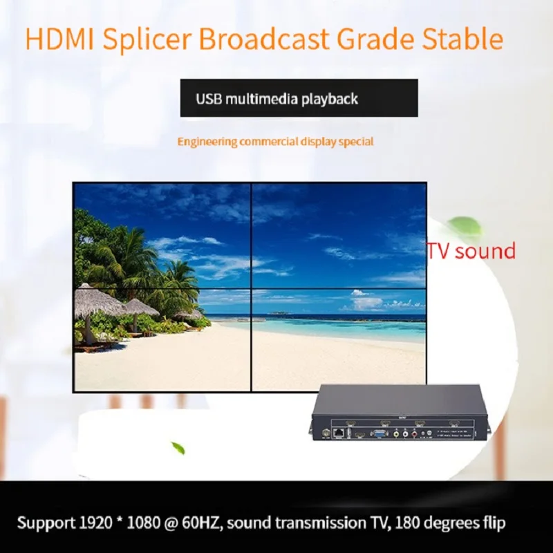 Настенный видеоконтроллер HDMI 2x2 VGA AV 1X2 1X4 1X3 2X1 3x1 4X1 мульти-видеоэкран процессор