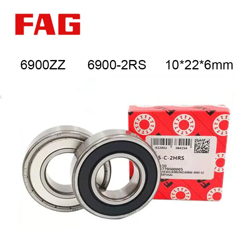 

Germany 100% Original FAG Bearing 6900ZZ 6900-2RS C3 ABEC-9 5/10Pcs 10x22x6mm Thin 6900 2RS Ball Bearings 6900ZZ 61900 Bearings