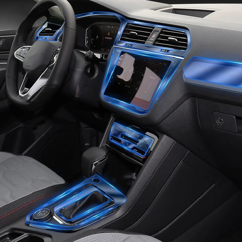 Для Volkswagen Tiguan 2021 центральная консоль интерьера автомобиля прозрачная фотопленка