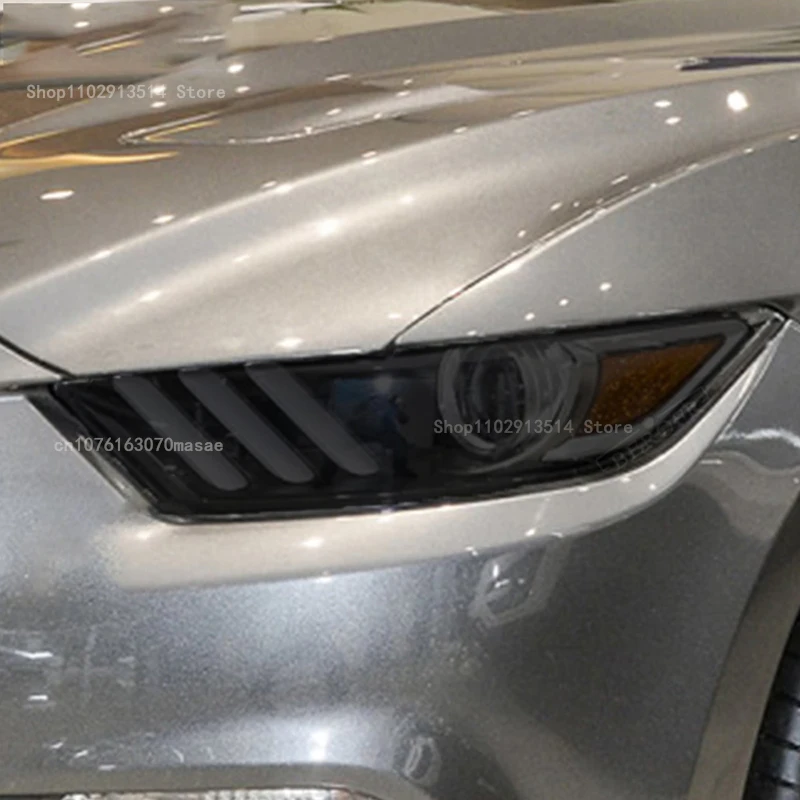 

For Mustang Shelby GT500 2020 Car Headlight Protective Film Vinyl Restoration Transparent Black TPU Sticker