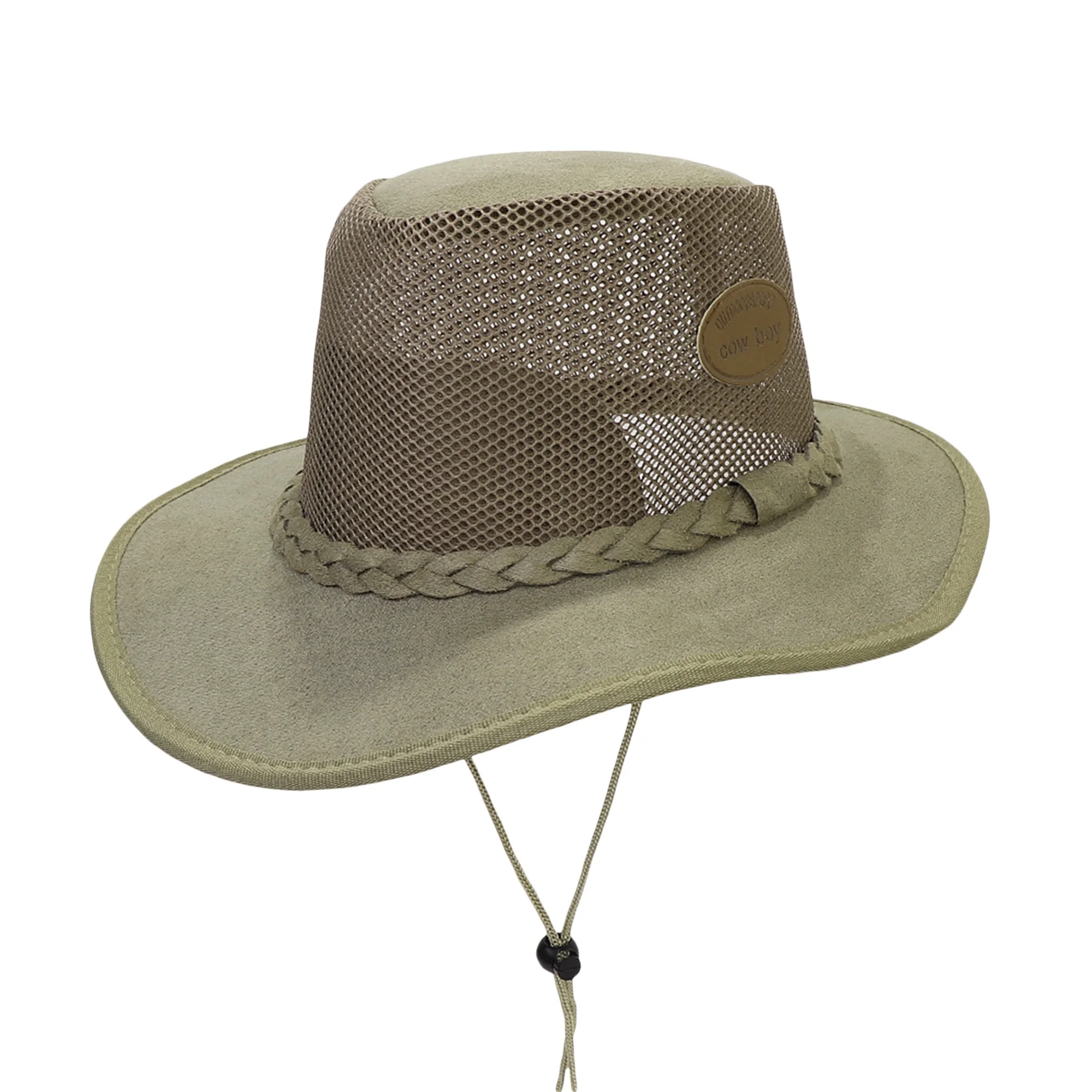 

Мужская Ковбойская шляпа с широкими полями, Легкая сетчатая, в западном стиле, для активного отдыха, пляжа, походов, Солнцезащитная