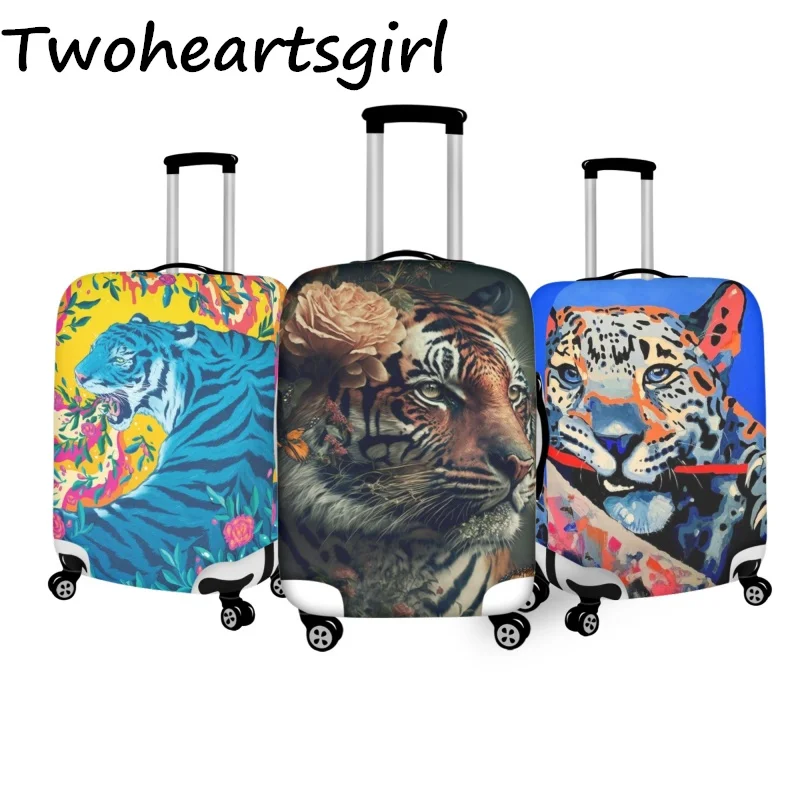 

Twoheartsgirl Creative Tiger Leopard Print Luggage Cover for Travel Elasticity Suitcase Covers Durable Trolley Case Protective