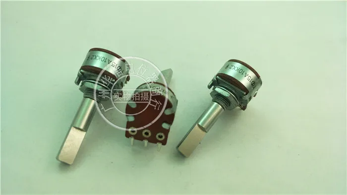

2pcs for NOBLE 16-type double potentiometer A10KX2 / handle length 30MMF A10K / V16L4E{7*6.5}G3-1{PH2D}N30F-15A10K*2/T