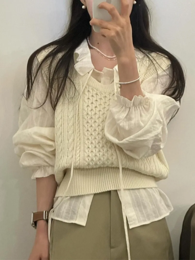 Шикарная осенняя однобортная рубашка из хлопка и жаккардовой ленты Южной Кореи с