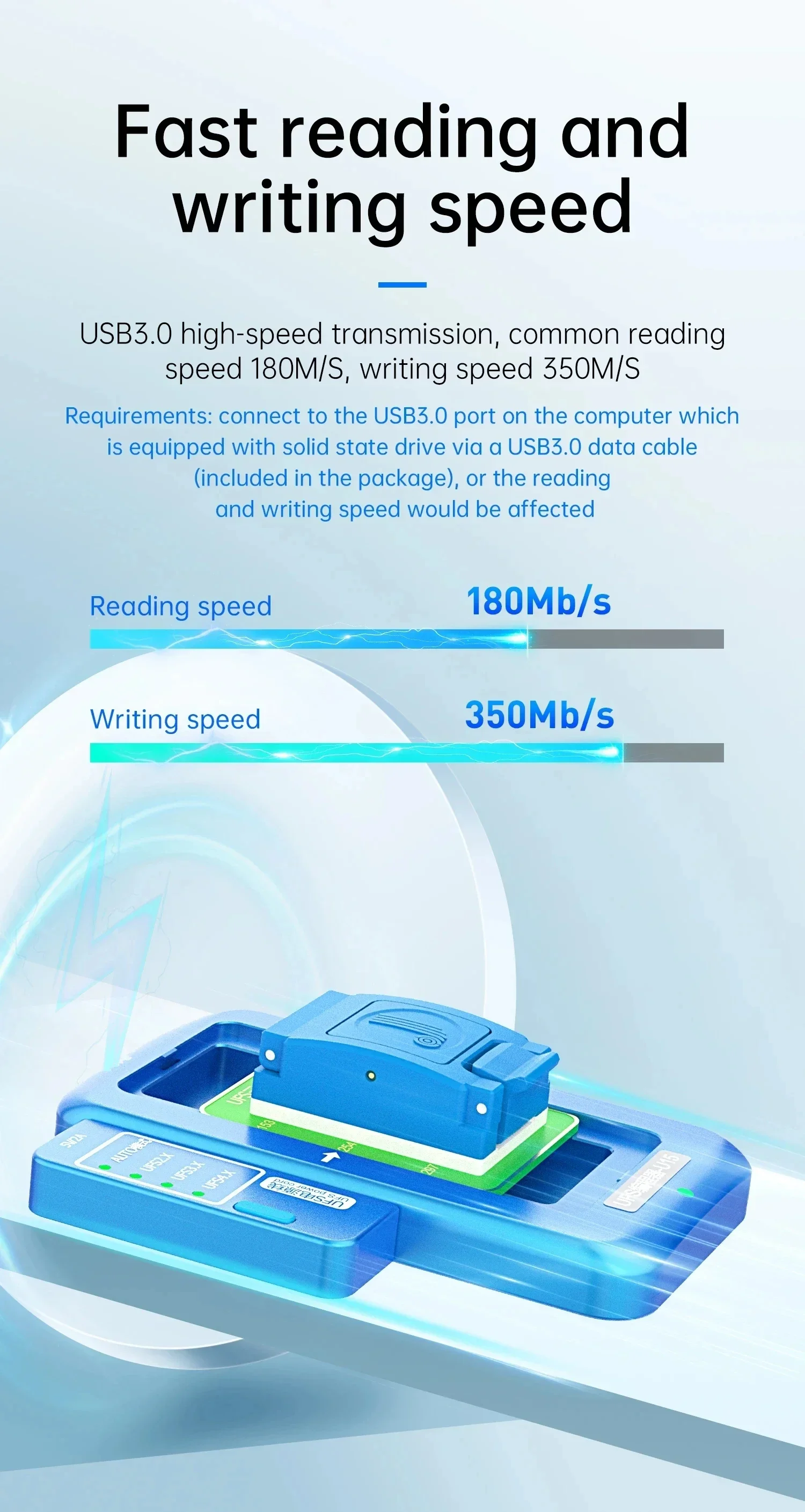Программатор JC JCID UFS U15 BGA153/254/297 3 в 1 разъем для чтения и записи 2 X/3 X/4 X NAND чип