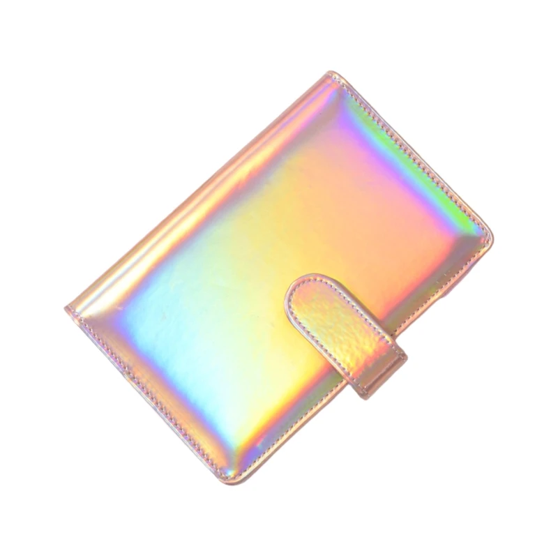 

D0UA Popular 6-Ring Binder Notebook Cover A5/A6 Loose-Leaf Notepad Cover with Magnetic Buckle Closure Pen Loop for Women Teen