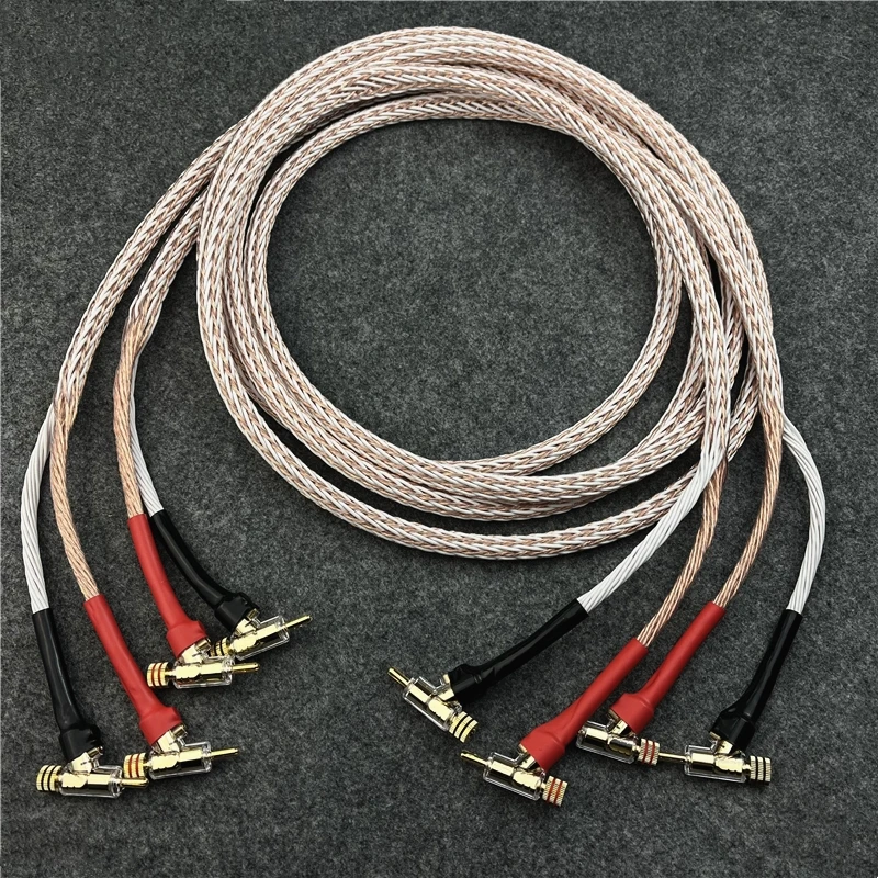 

Hi-end 12TC OCC Speaker Cable Adjust Banana Plug 24 Cores HiFi Audio Line Spade Plug