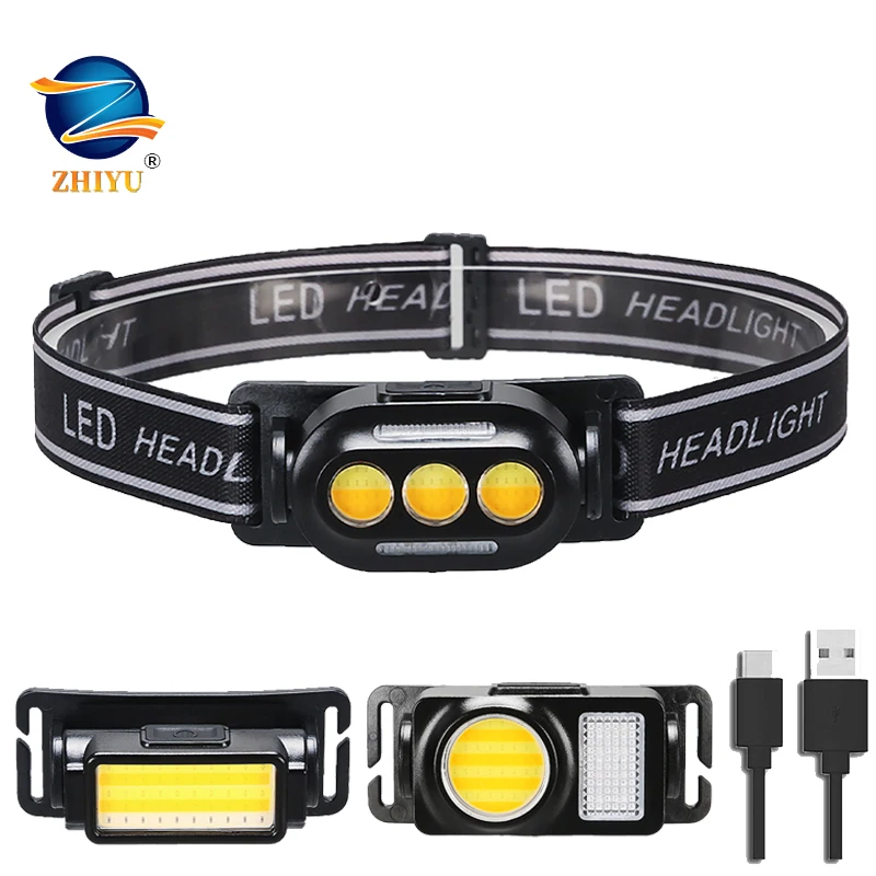

Portable LED Headlamp USB C Rechargeable Head Torch Powerful 3000LM Lamp Waterproof Headlight Camping Head Torch Fishing Lantern