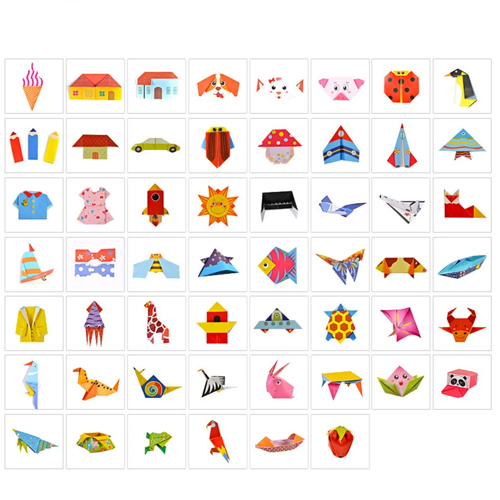 

1 Box Exquisite Paper Foldings Creative Cartoon Animal Handicraft Papers Colorful Papers Foldings for Kids Girls (Basic Edition)