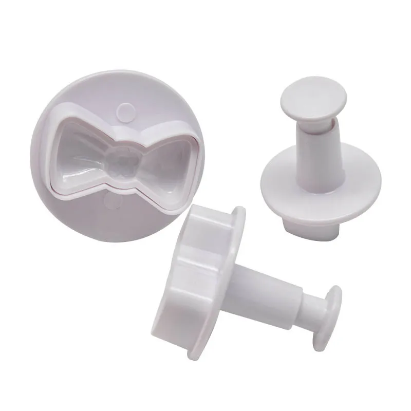 

3Pcs/Set Wedding DIY Bow Knot Ties Bakeware Cookie Plunger Cutter Molds Embossed Stamp For Fondant Cake Biscuit Decorating Tools