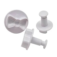 3pcsset wedding diy bow knot ties bakeware cookie plunger cutter molds embossed stamp for fondant cake biscuit decorating tools