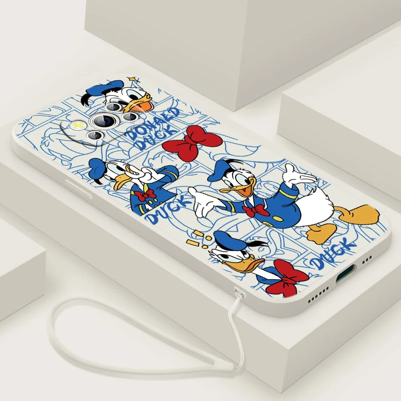 Фото Чехол для телефона Disney Lovely Donald Duck Daisy для Poco F6 X7 X2 X3 X4 X5 C3 M3 F3 F4 F5 M4 M5 C40 C55 NFC GT Pro Liquid Rope Funda №1