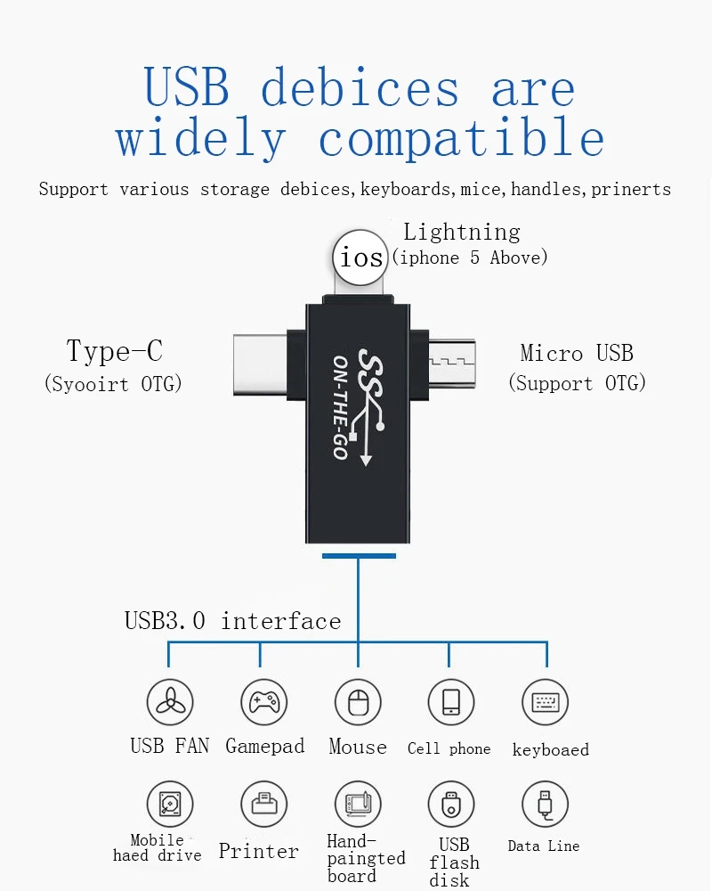 Адаптер OTG 3 в 1 с разъемом микро-Usb Type-C и Usb 0 | Строительство ремонт