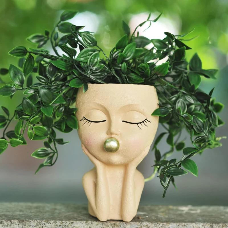 Цветочный горшок с пузырьками для девочек современный из смолы человеческими