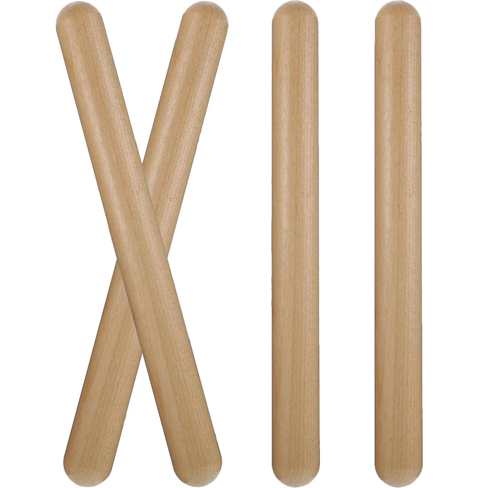 

4 Pcs Kids Toy Log Batting Wooden Toys Percussion Instrument Stick Claves Musical Instruments Child