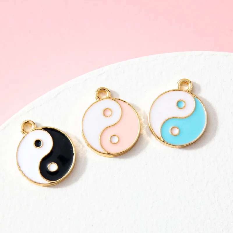 

10Pcs Gold Plated Enamel Yinyang Charm Pendant for Jewelry Making Bracelet Women Necklace Earrings Accessories Findings DIY