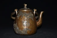 9 chinese folk collection old bronze patina nafo lifting beam pot flagon kettle office ornament town house exorcism