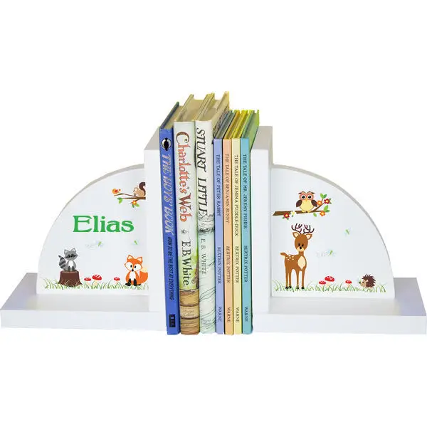 

Personalized Woodland Animals Childrens Bookends