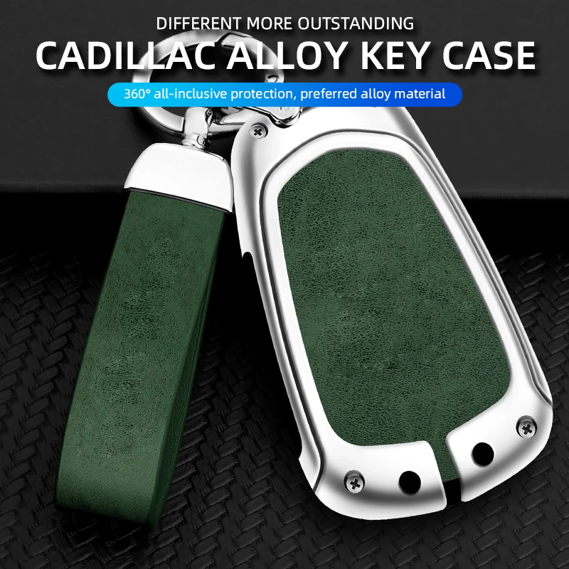 Car Key Case Cover For Cadillac CT4 CT5 Corvette Escalade SRX CTS XTS ESV ATS XT5 XT6 Keychain Leather Key Bag Auto Accessories