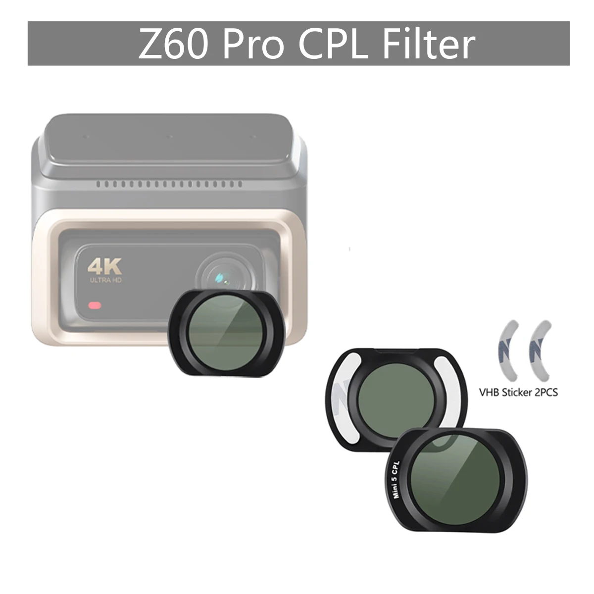 Фото Для DDPAI Dash Cam Z60 pro 4K CPL Фильтр Задняя камера CPL HD Защита от пыли Антибликовый фильтр CPL №2