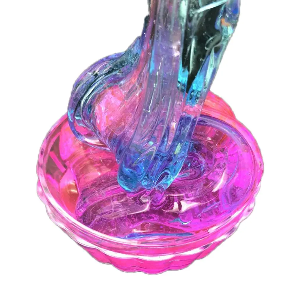 Цветной прозрачный слайм сделай сам игрушки товары пушистый пенопластовый