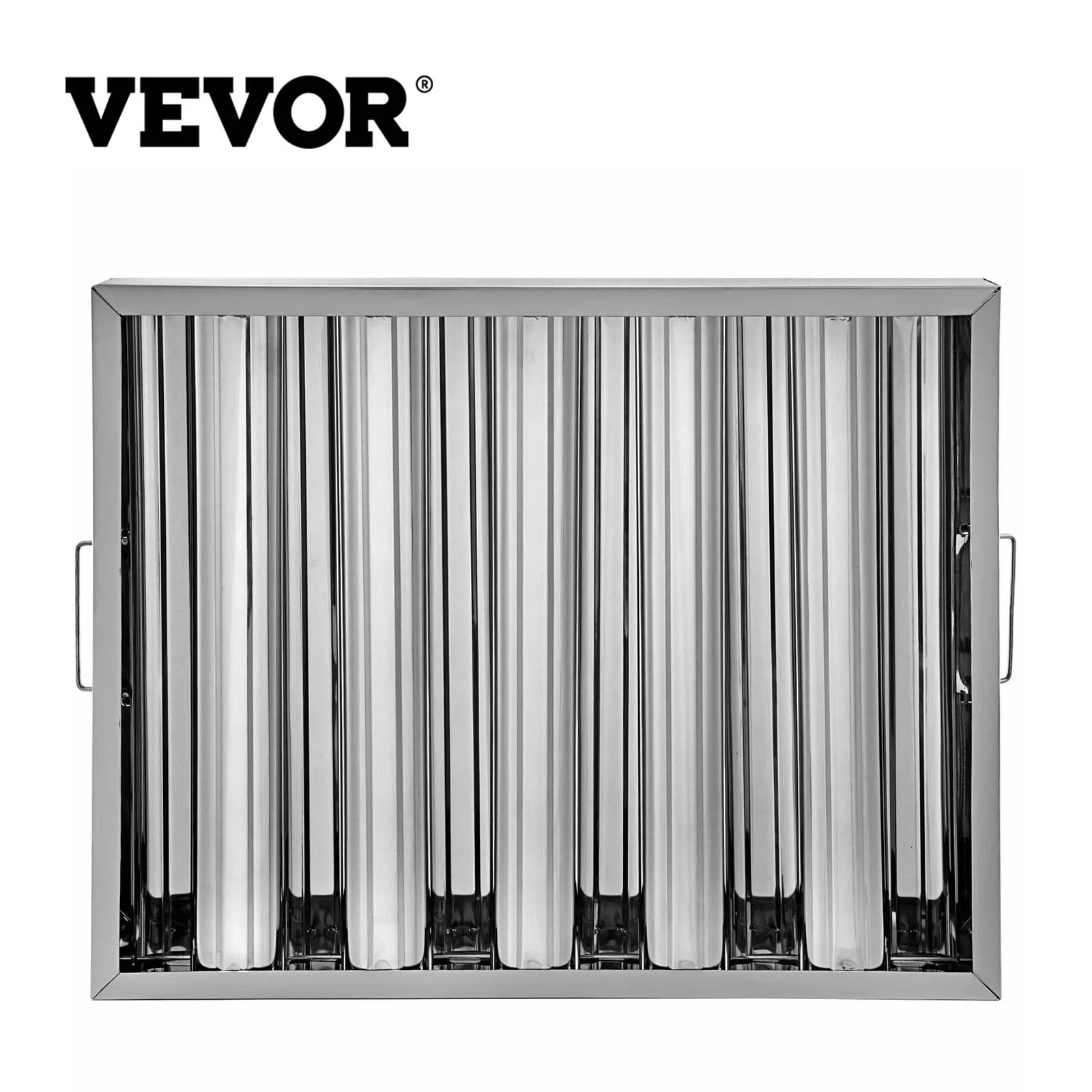 

VEVOR упаковка из 6 фильтров для капота 19,5 W x 15,5 H Inch, 430 нержавеющая сталь, 5 пазов, коммерческие фильтры для капота, фильтр для капота