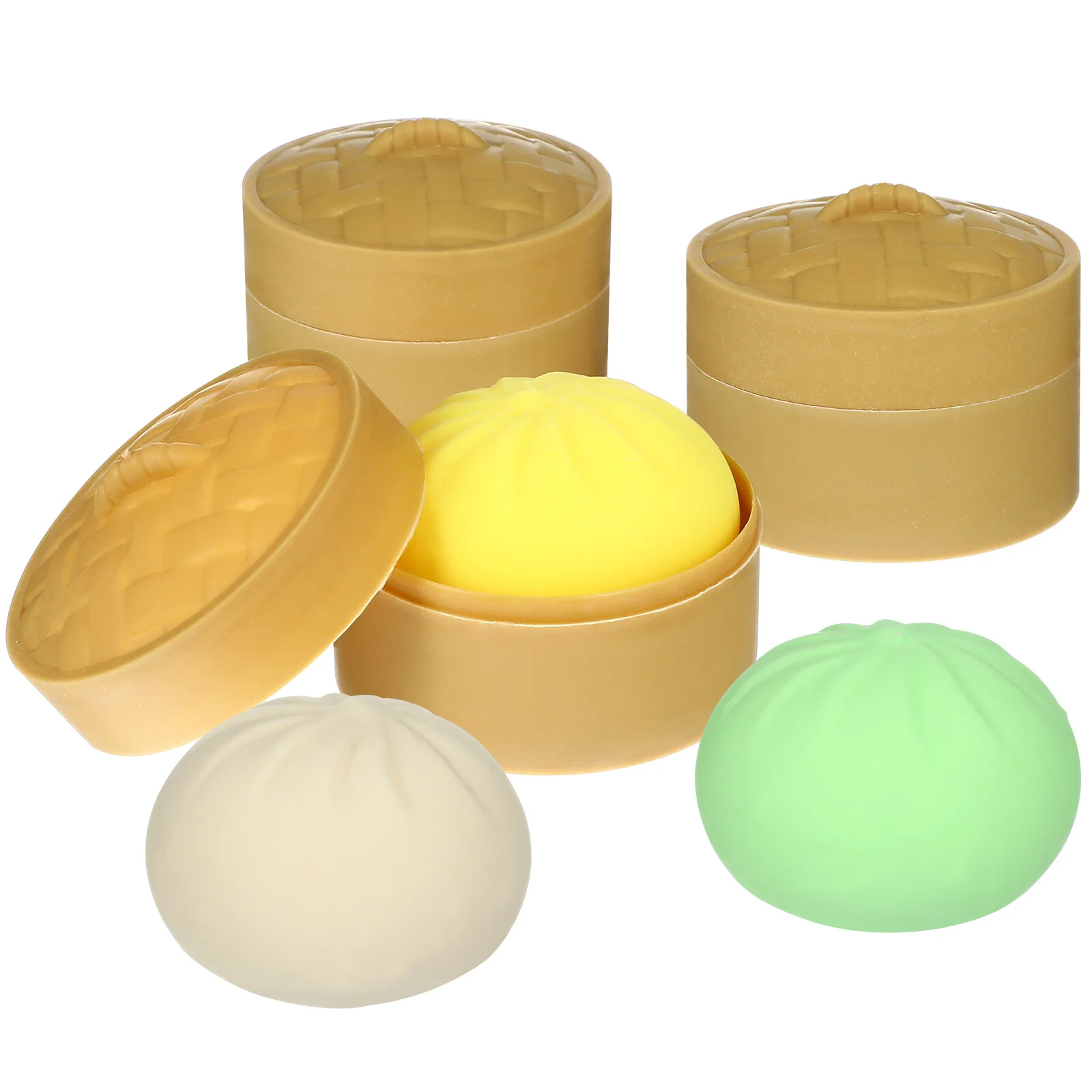 

3 Pcs Kids Stress Ball Toysss Bun Toy Simulation Food Steamed Stuffed Decompression Kids Tpr Squeezing